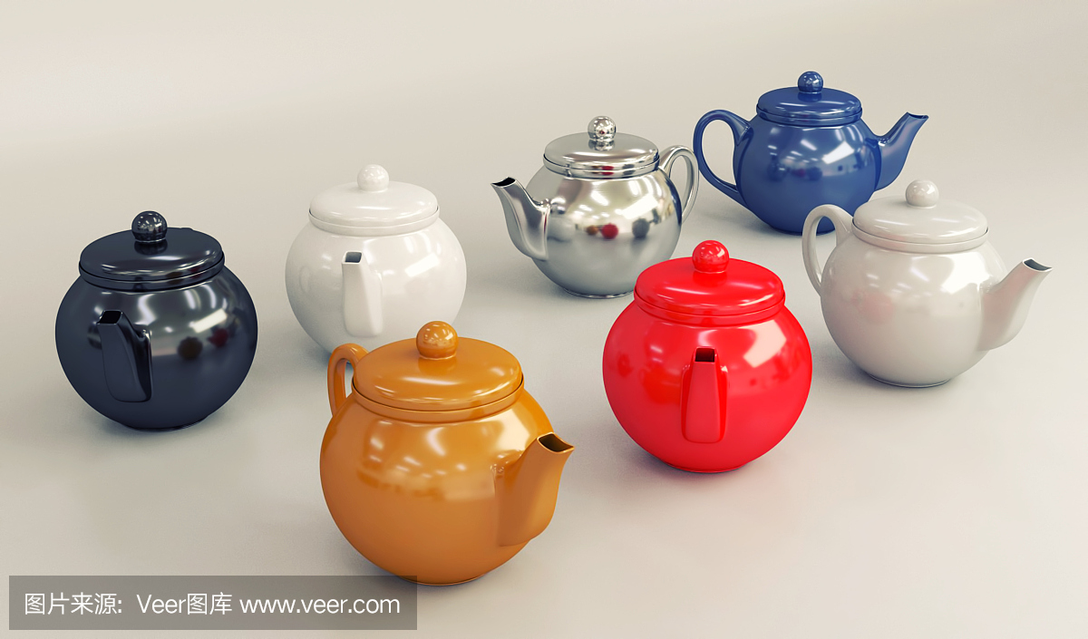 色彩斑斓的茶壶